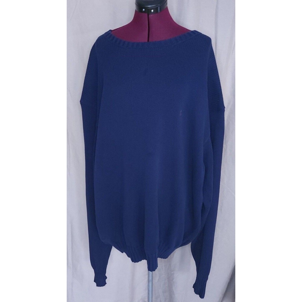 Polo Ralph Lauren Mens 3XLT Solid Navy Blue Crew Neck Sweater Size XXXLT